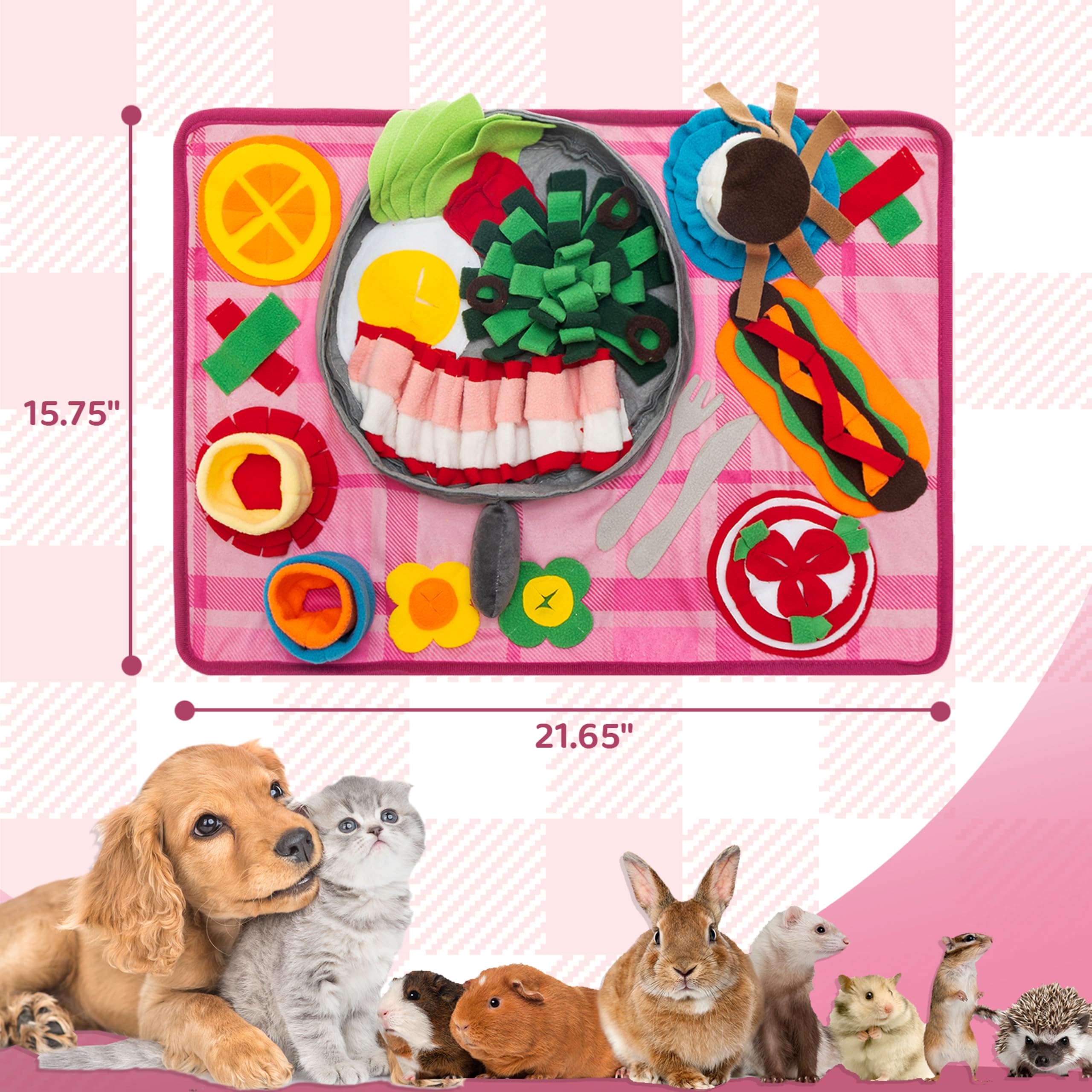TUKOAW snuffle mat foraging kitchen-scene encourages sniffing and treats exploration for dogs