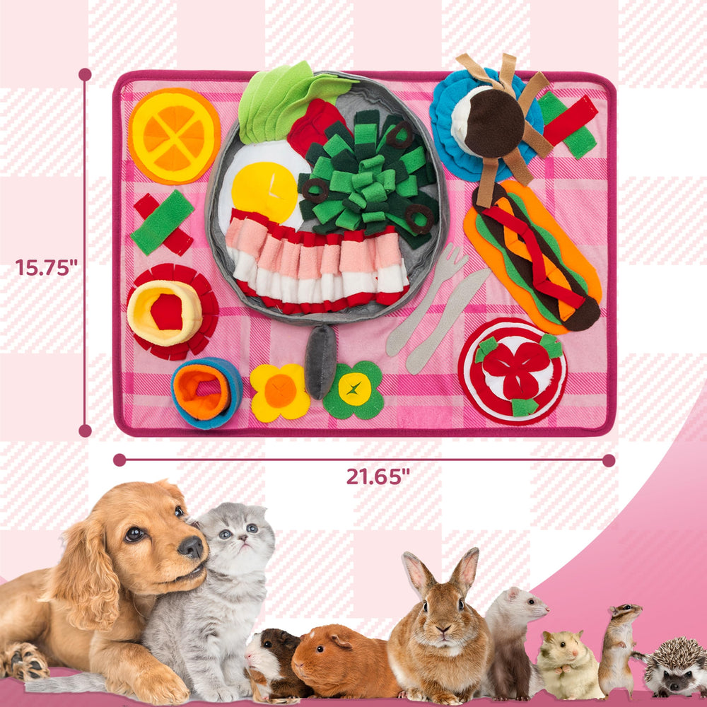 TUKOAW snuffle mat foraging kitchen-scene encourages sniffing and treats exploration for dogs