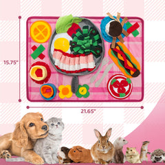 TUKOAW snuffle mat foraging kitchen-scene encourages sniffing and treats exploration for dogs