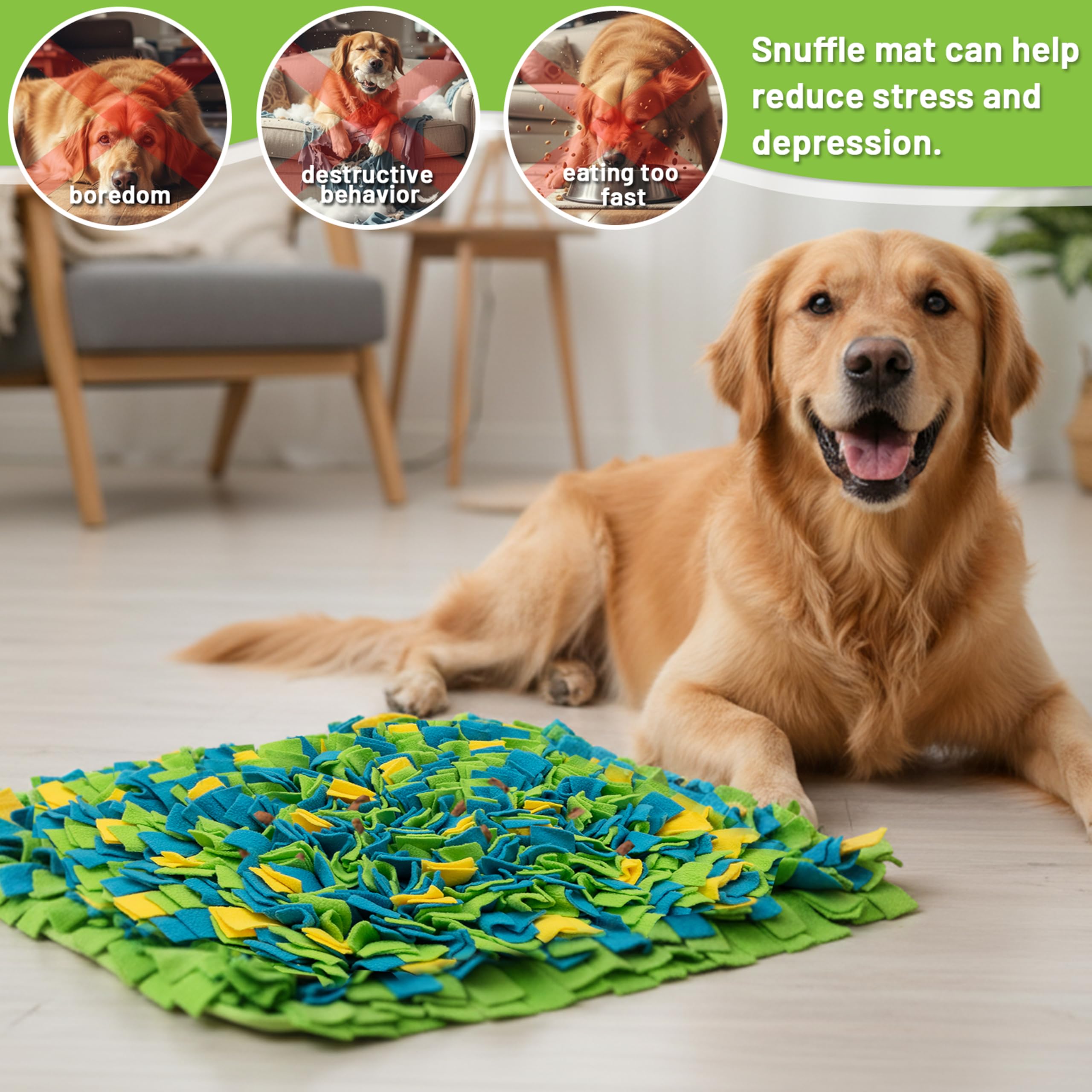 TUKOAW Snuffle Mat suitable for indoor or outdoor enrichment sessions.