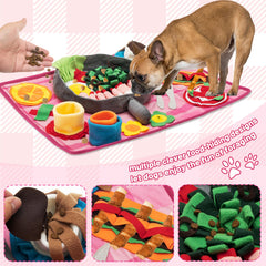 TUKOAW snuffle mat showcases lamb rolls and lettuce leaves to spark tasty sniffing play