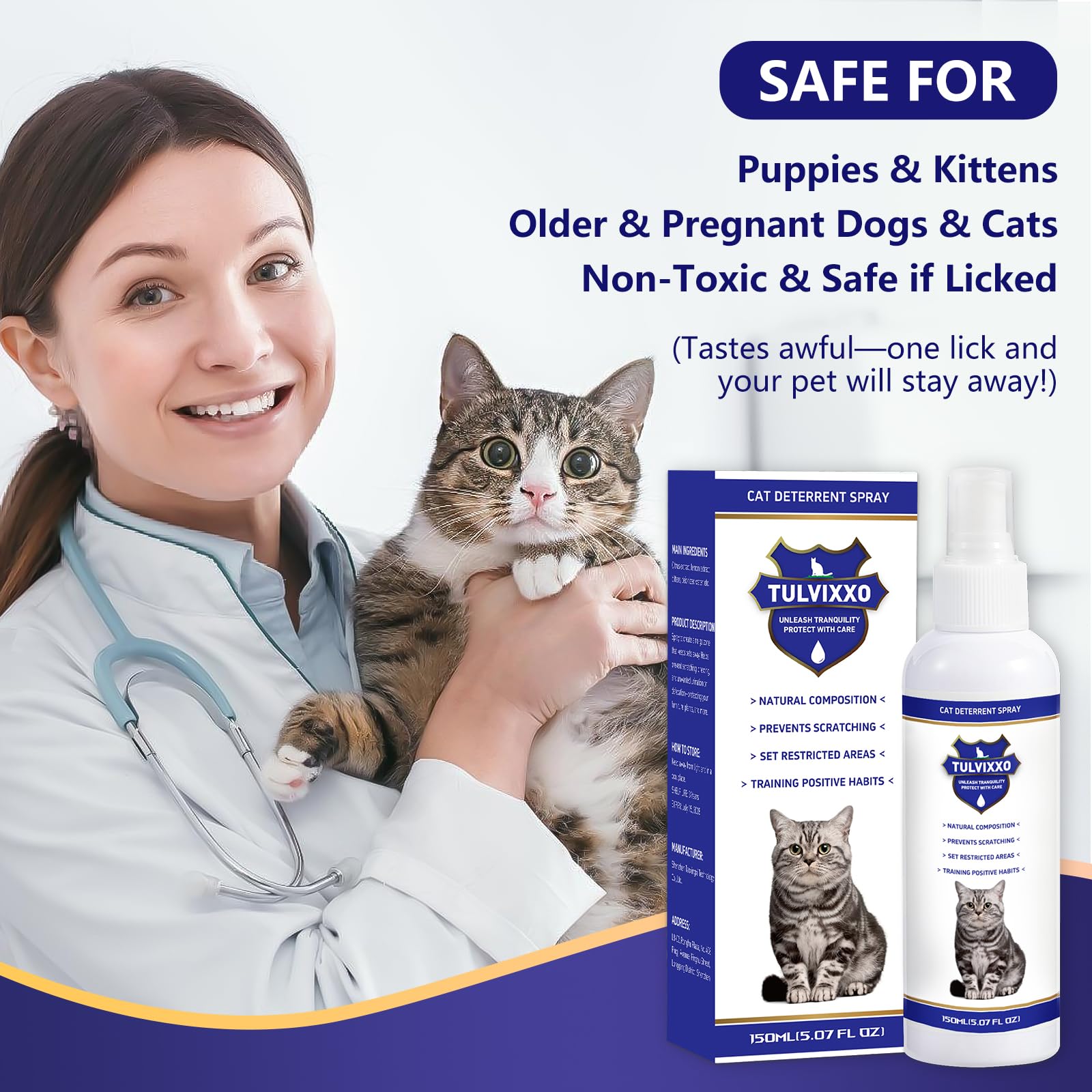 Tulvixxo cat deterrent spray for outdoor fences deters cats from garden edges.