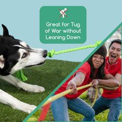 Five knots on Tumbo Tough Tug Rope Dog Toy provide multiple grip points.
