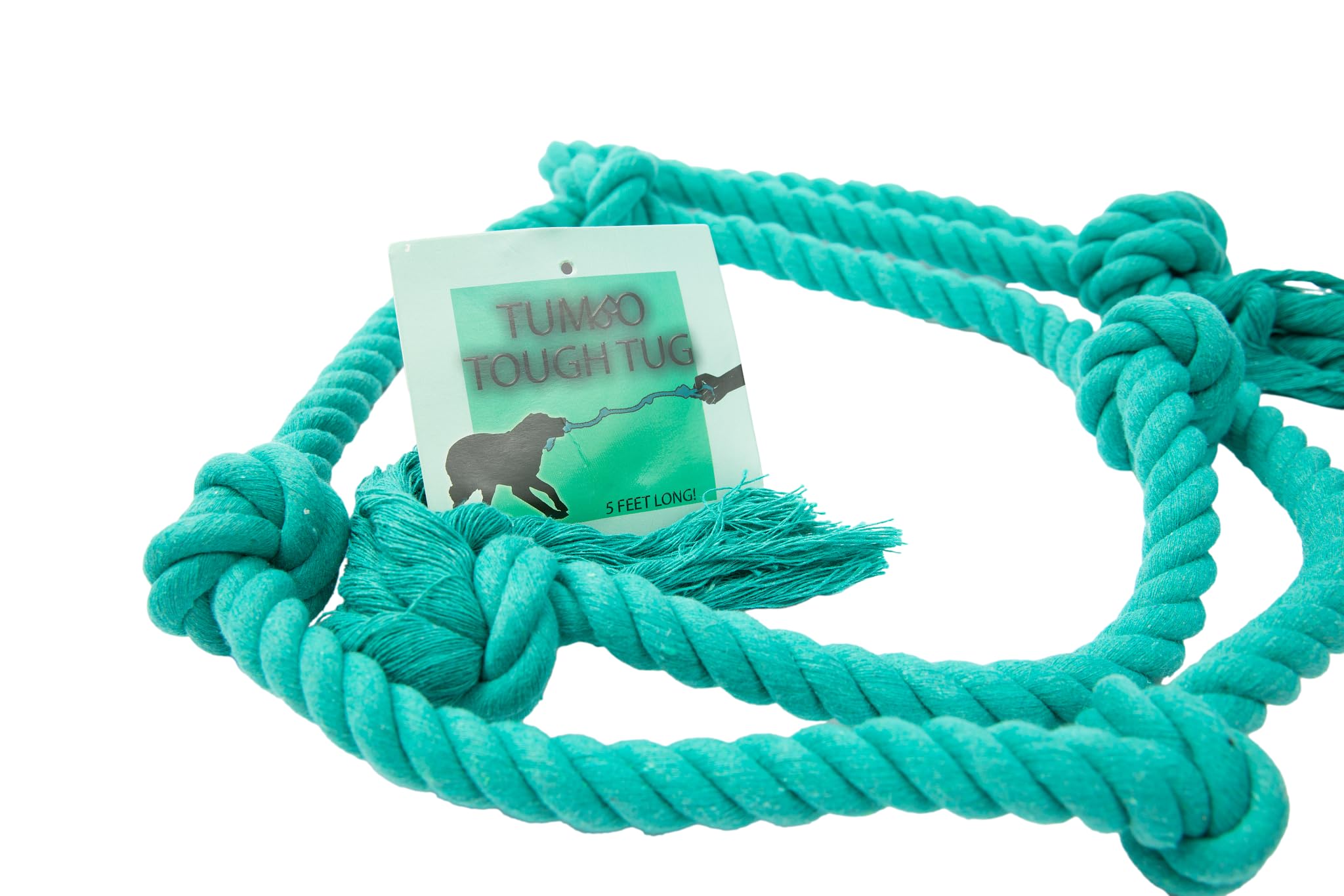 Tumbo Tough Tug Rope Dog Toy emphasizes durable rope for long lasting games.