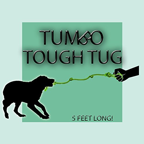 Tumbo Tough Tug Rope Dog Toy in action for tug-of-war play sessions.