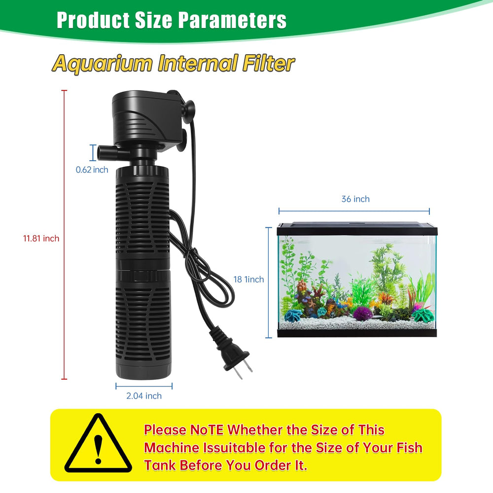 Compact dimensions suitable for 50-120 gallon tanks