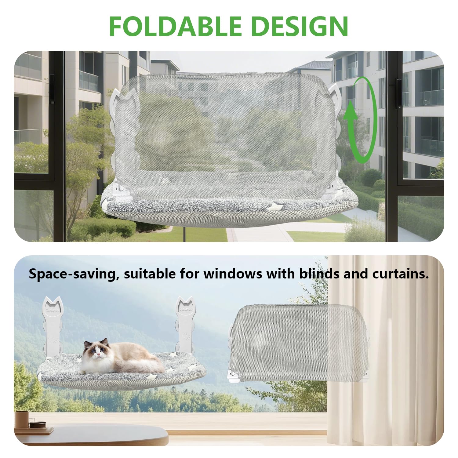Turbosus durable suction cups secure the perch firmly to glass