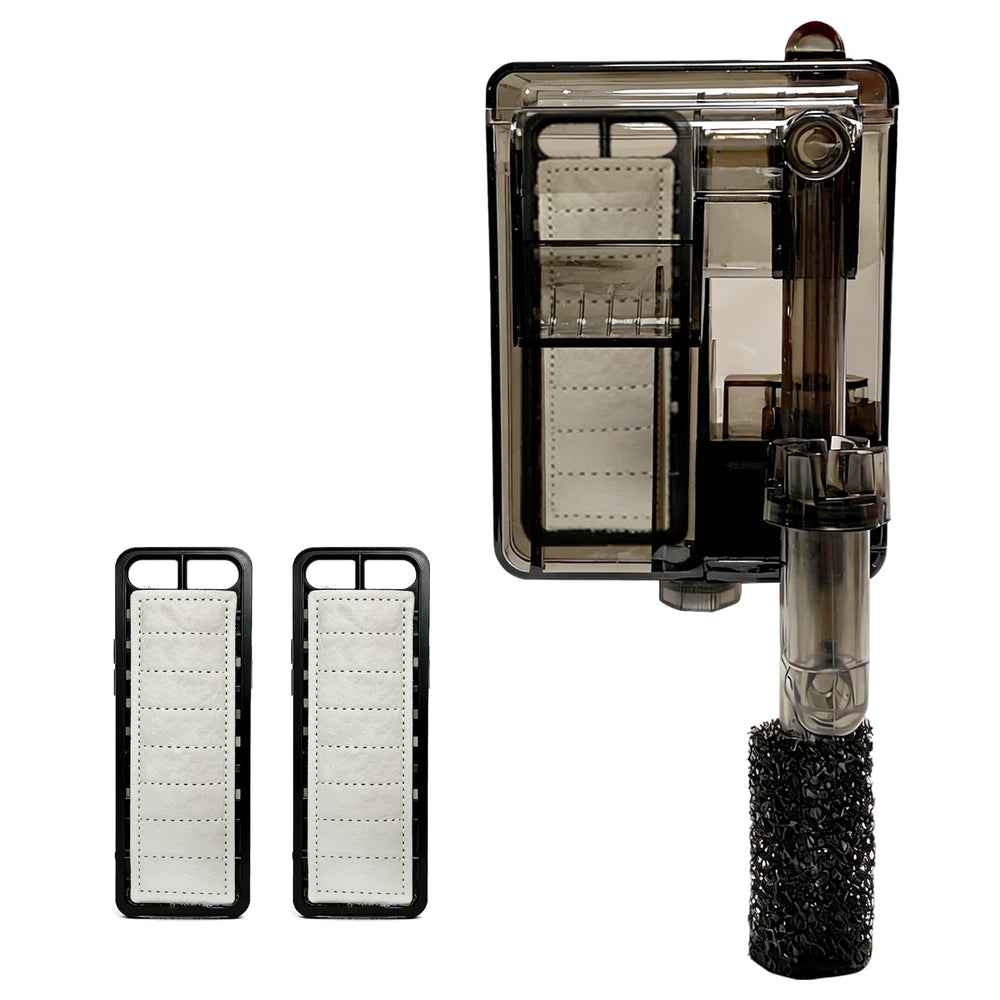 Turchongeco compact hang-on back filter for small tanks, space-saving design.