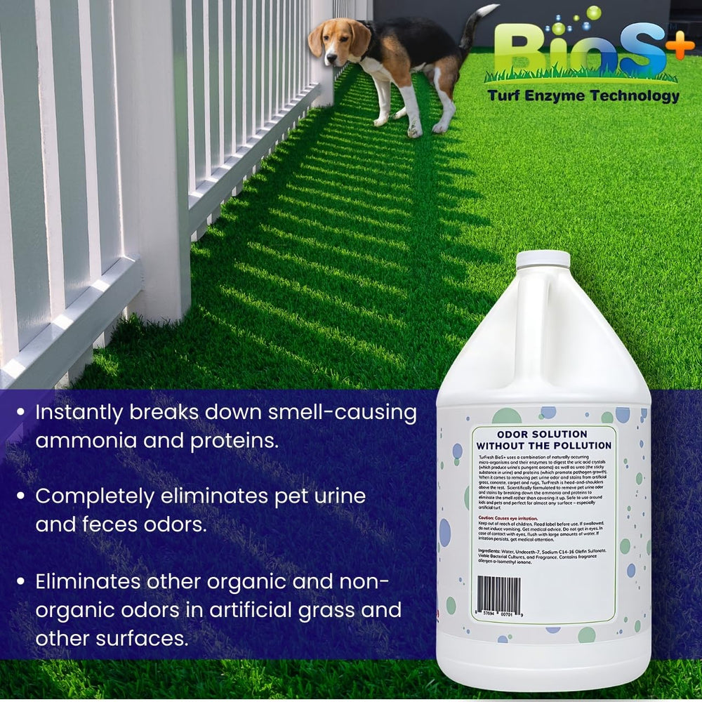 Applying BioS+ on artificial turf to reduce odors at the source