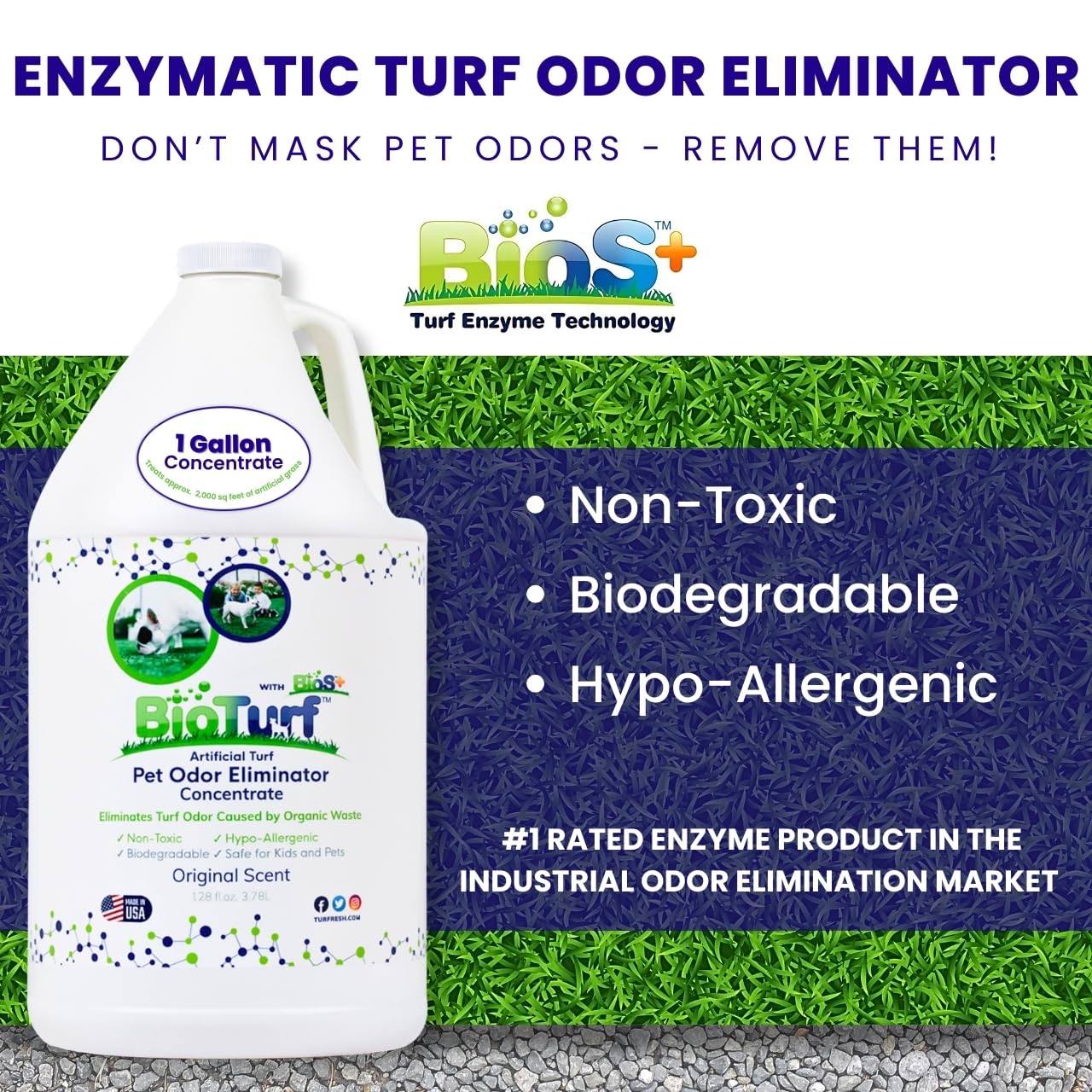 TurFresh BioS+ Kit bottle 32oz enables easy, targeted treatments on pet areas