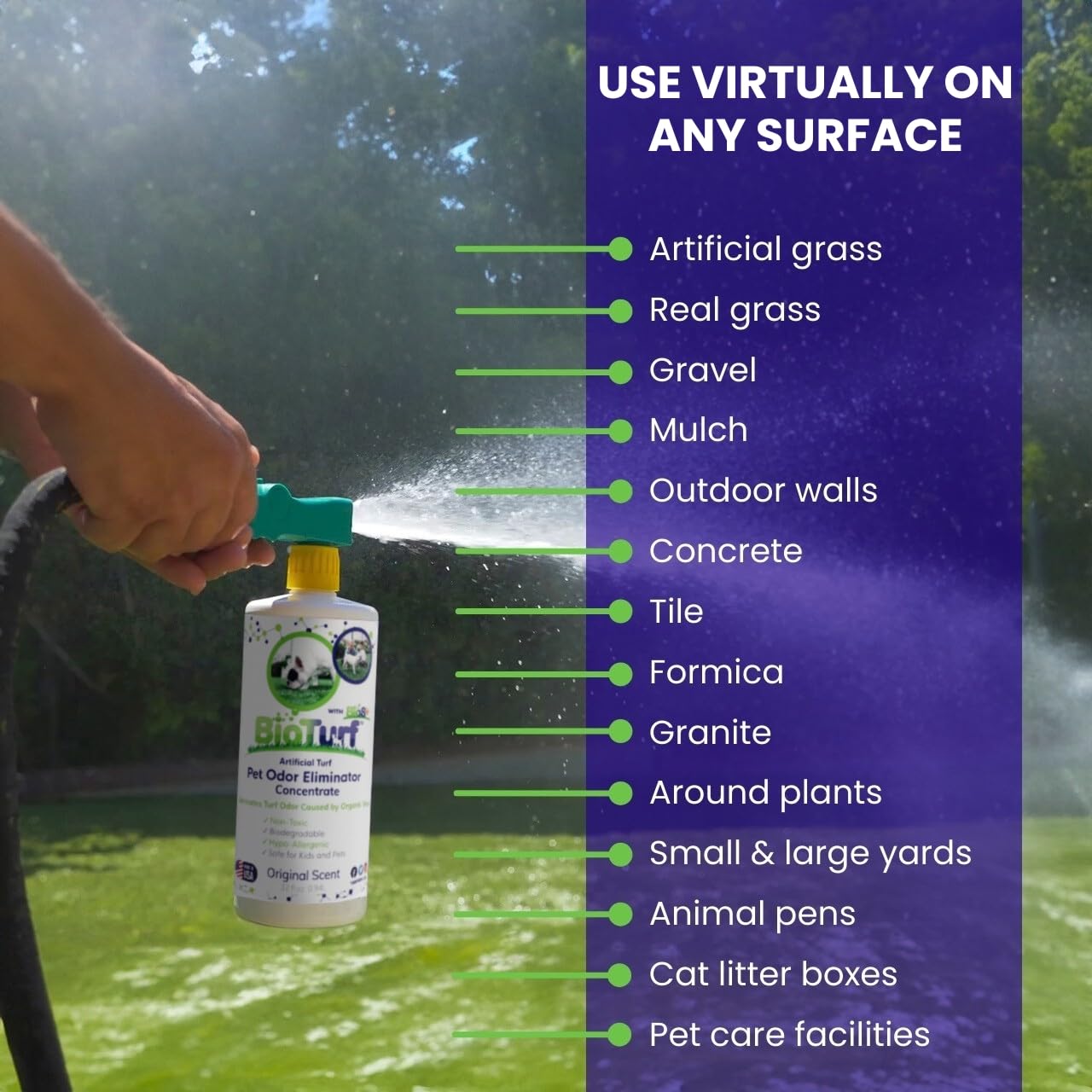 TurFresh BioS+ is plant-based and pet-friendly for yards and kennels