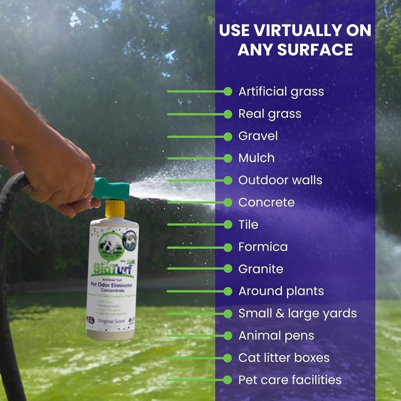 TurFresh BioS+ outdoor odor eliminator safe for pets and plants