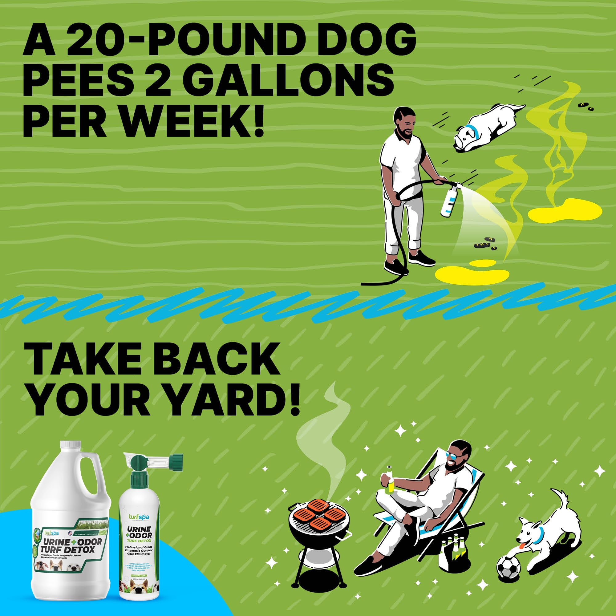 TurfSpa Detox biodegradable-ingredients emphasize safe cleaning around pets and kids.