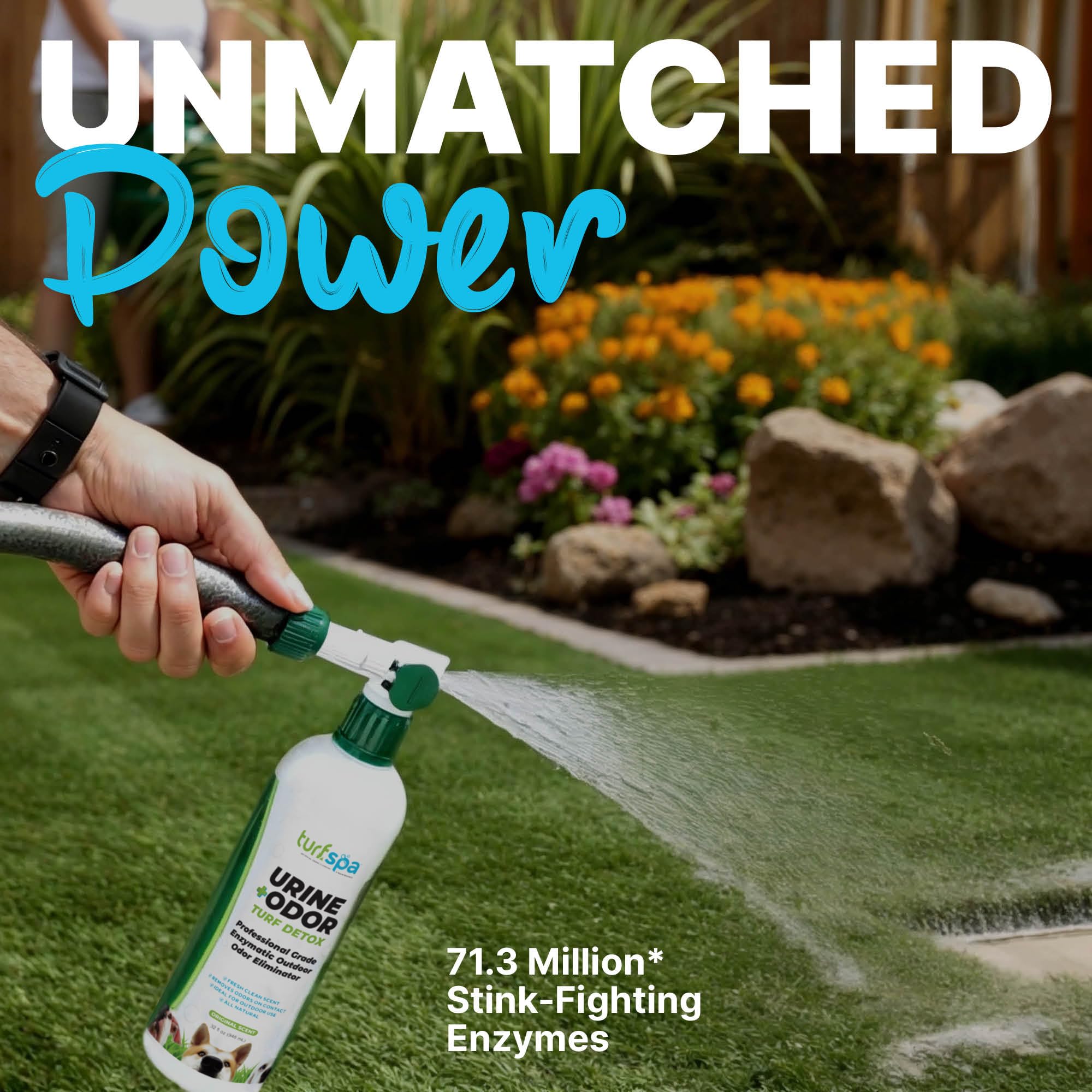 TurfSpa Detox spray-kennel shows convenient spray application for kennels with reduced odors.