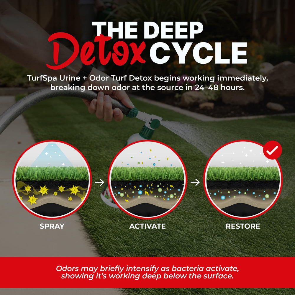 TurfSpa MAX enzymatic cleaning closeup with probiotic power