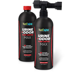 TurfSpa MAX bottle front with spray for odor removal on turf