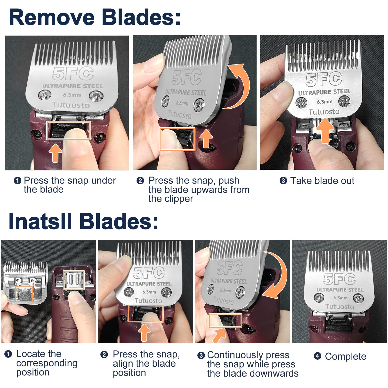 Tutuosto 5FC blade compatibility with Andis/Wahl/Oster clippers