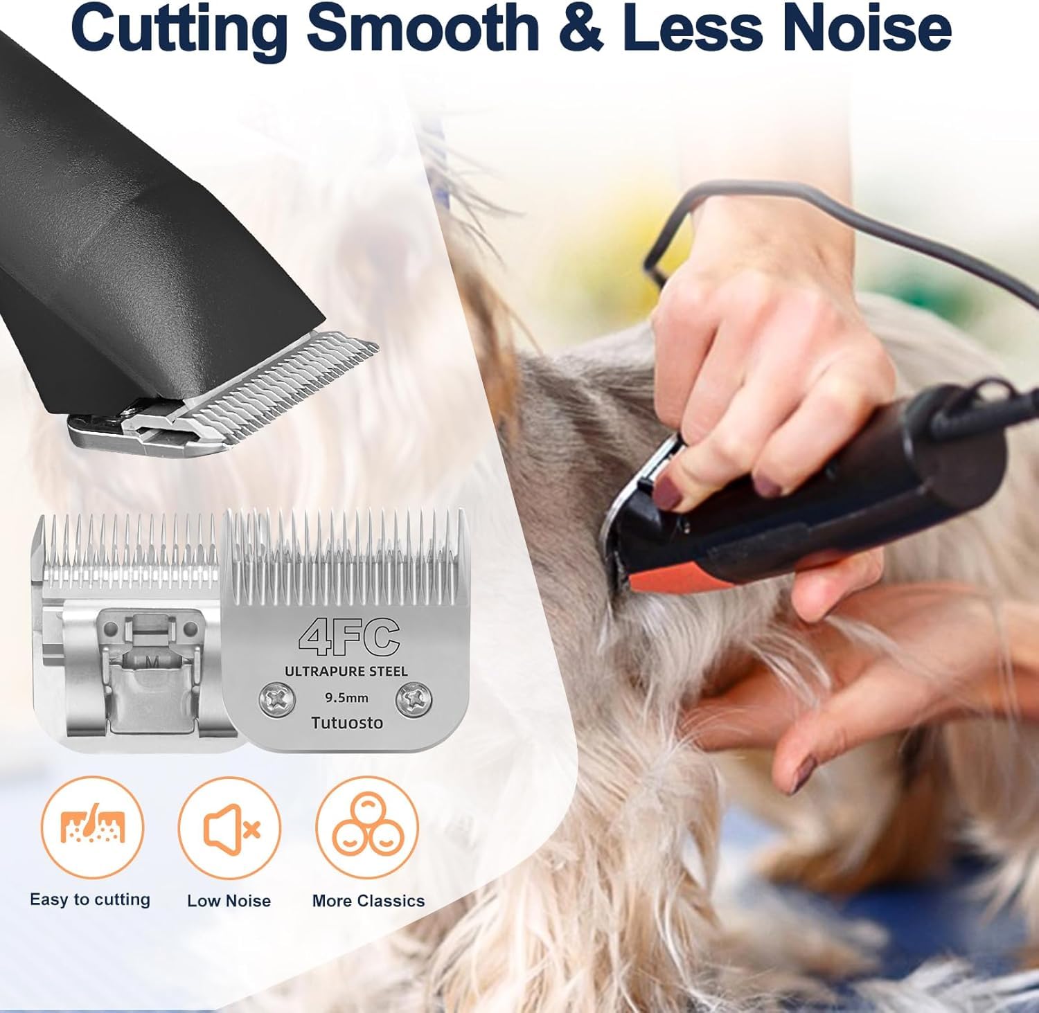 Tutuosto blades are easy to clean after grooming and baths.
