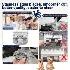 Tutuosto stainless-steel front blade with titanium coating for durability.