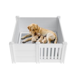 Tuxun Whelping Box with pig rails provides a secure whelping space