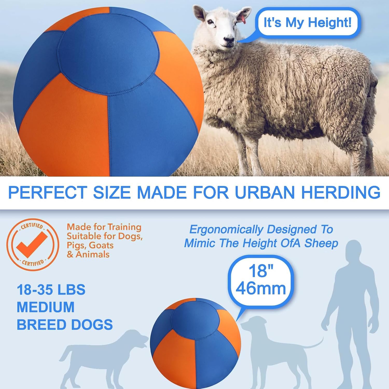 TVM Herding Ball easy inflation with valve and portable pump