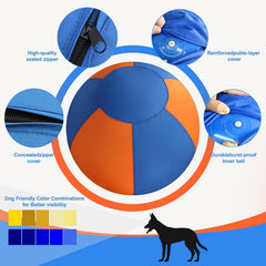TVM Herding Ball with full-cover Velcro protects zipper from chewing