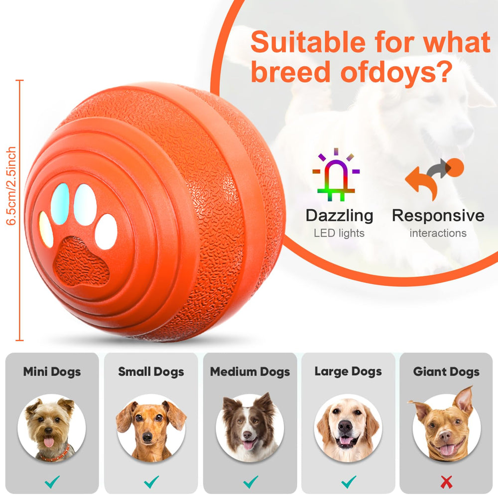 TVM Interactive Dog Ball orange charging cable for extended play