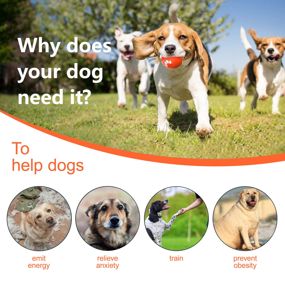 TVM Interactive Dog Ball orange rolling action for exercise indoors