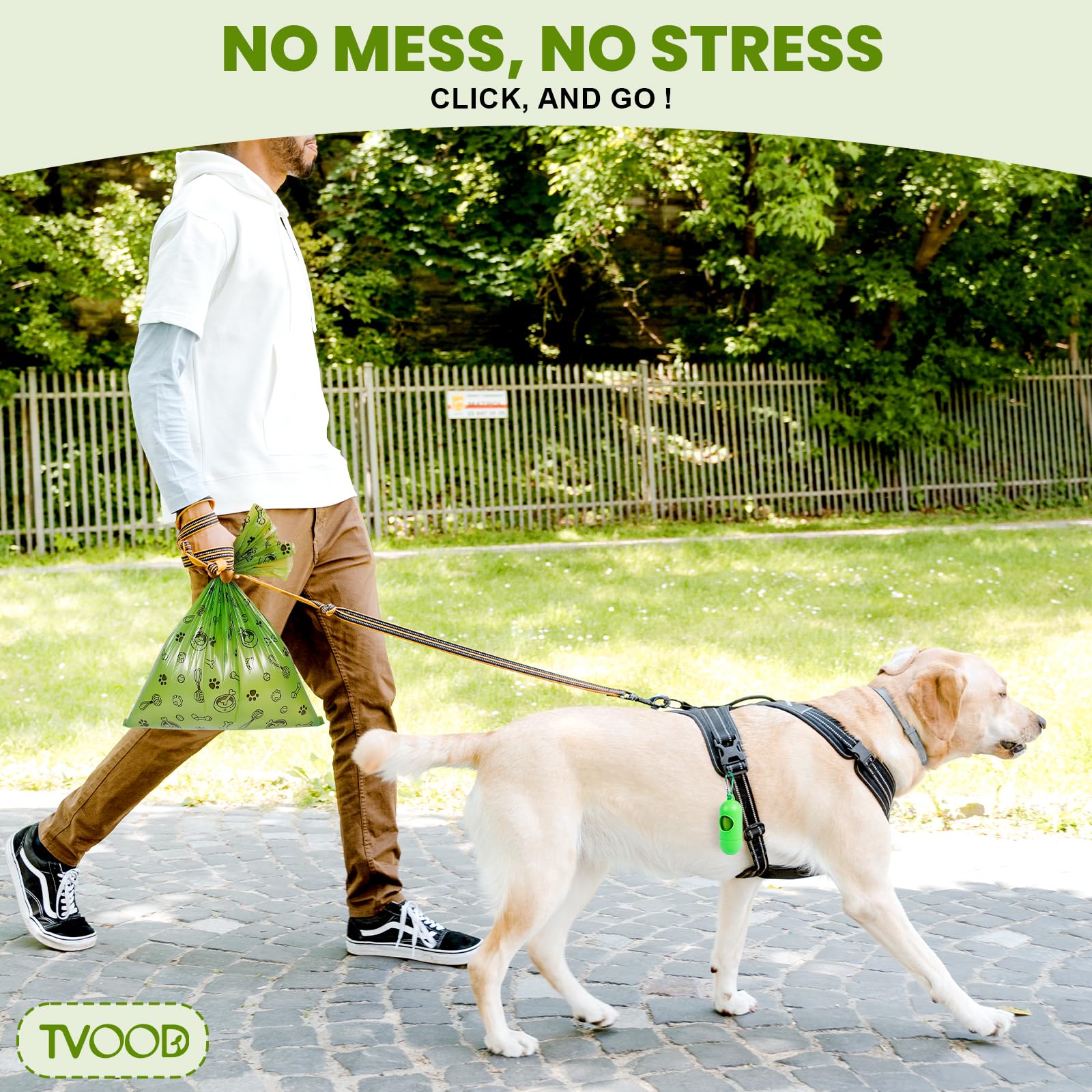TVOOD leak-proof bags with two dispensers enable quick, clean disposal