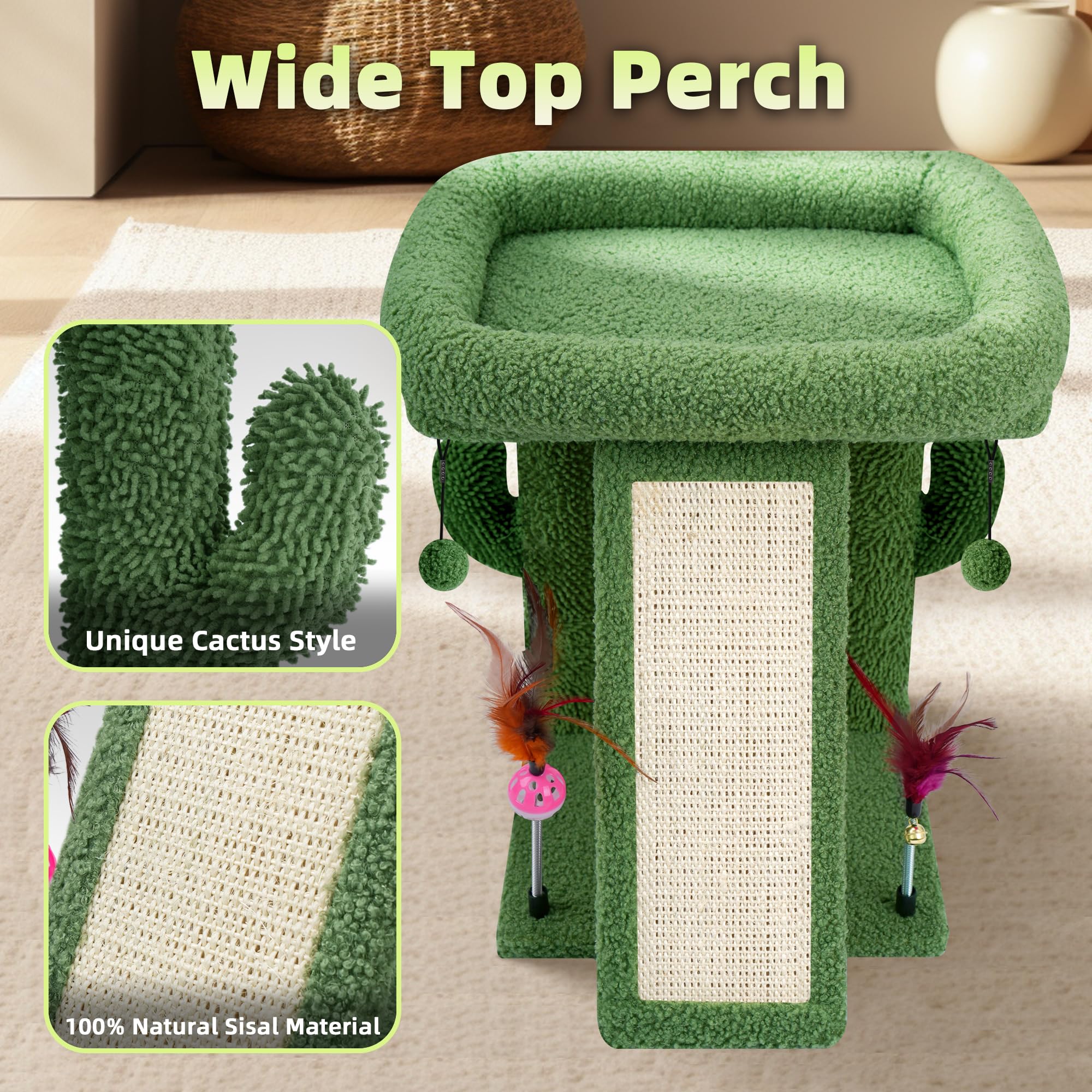 TWDEPART cactus cat tree tower fits compact indoor spaces with ease