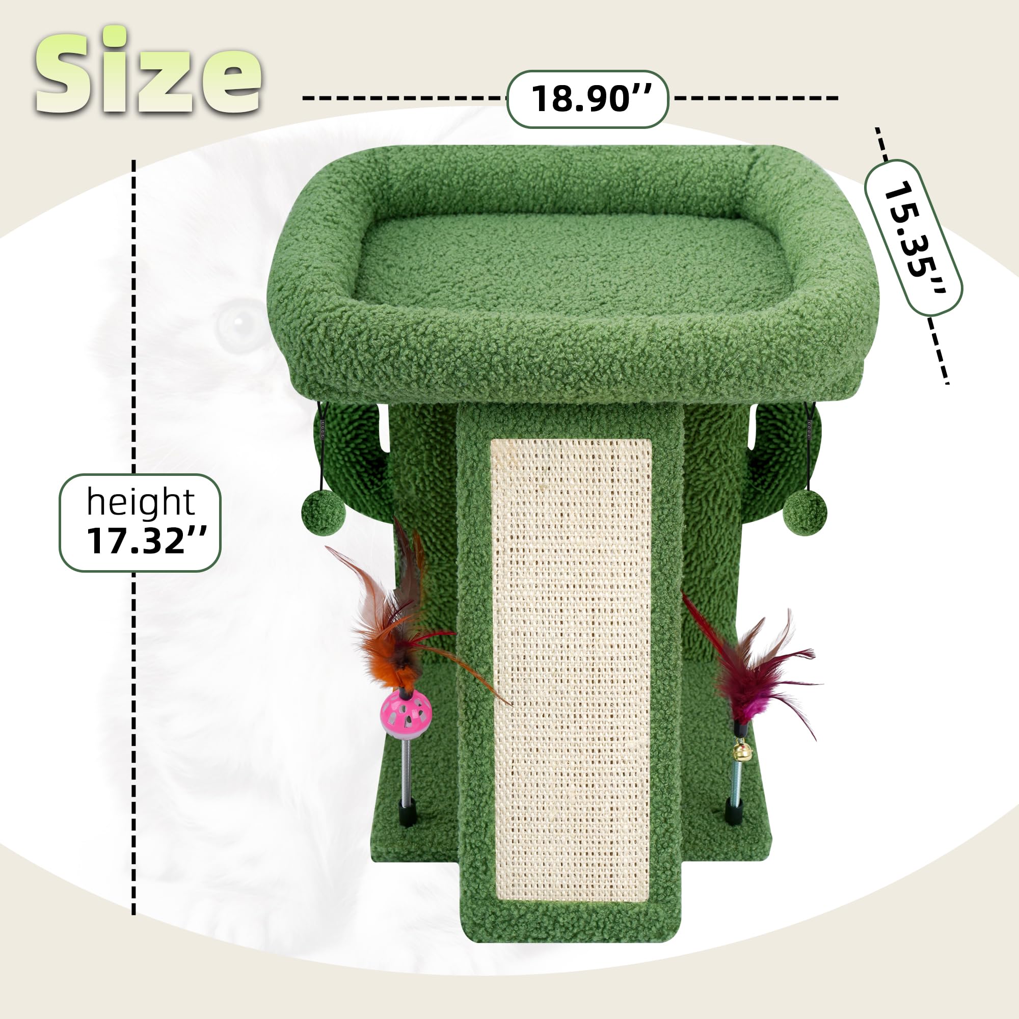 TWDEPART cactus cat tree tower hanging balls promote engaging play throughout the day