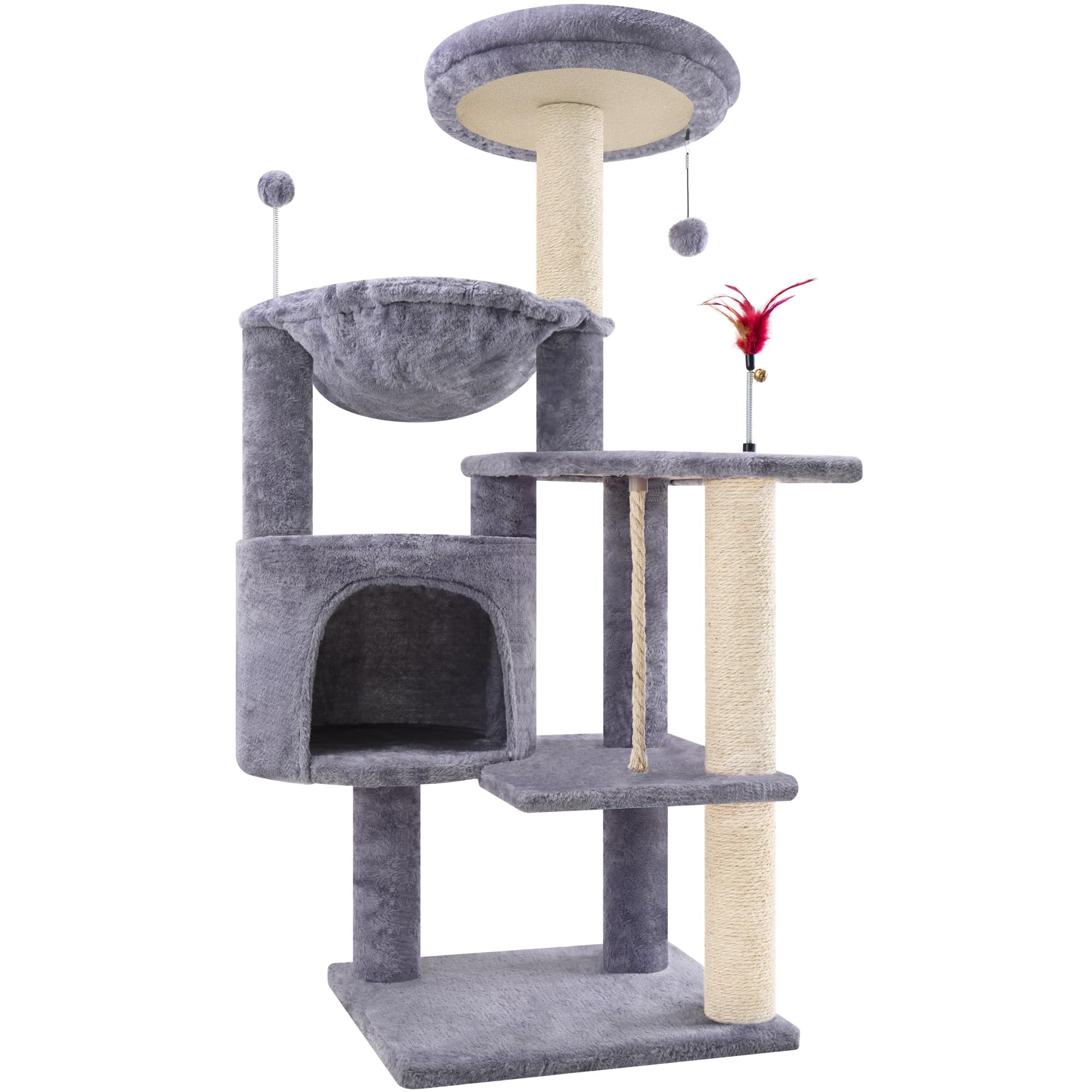 TWDEPART cat tree cozy condo provides a peaceful nap spot for indoor cats.