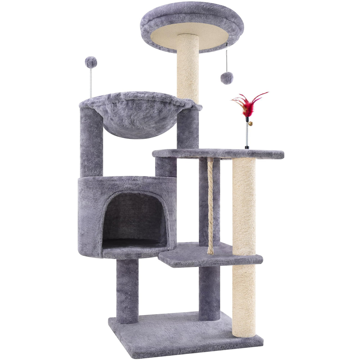 TWDEPART cat tree cozy condo provides a peaceful nap spot for indoor cats.