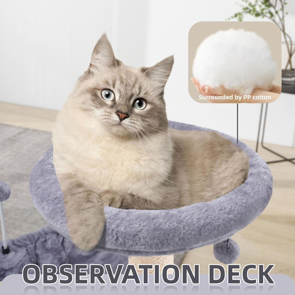 TWDEPART cat tree grey finish complements modern home decor.