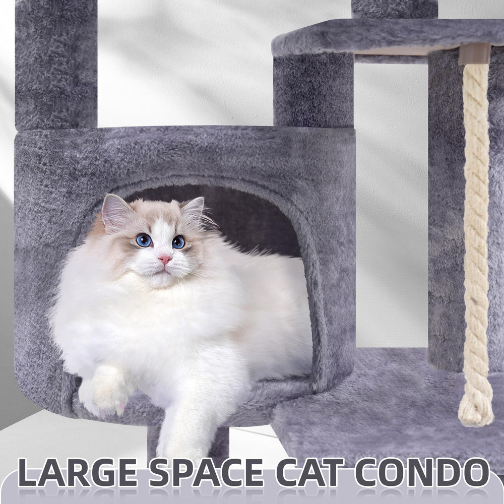 TWDEPART cat tree stable base ensures safe, wobble-free play.