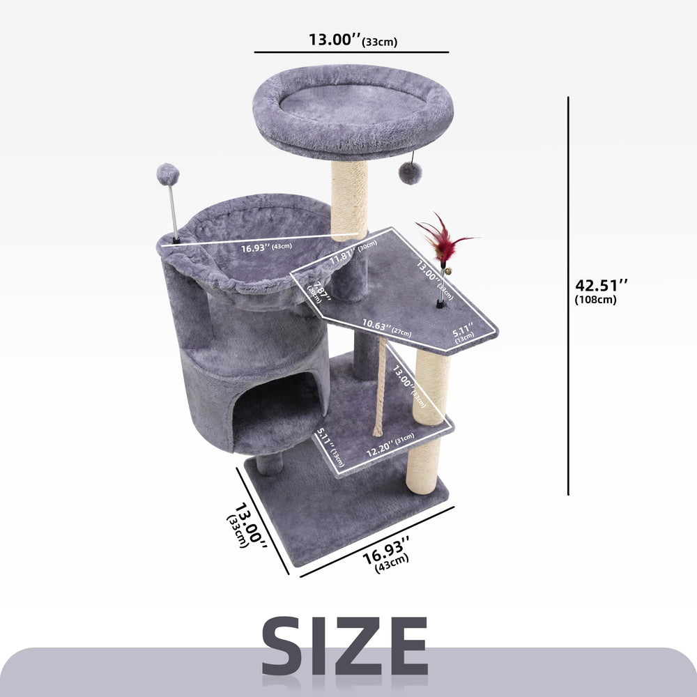 TWDEPART cat tree top perch offers an elevated view and comfy resting space.