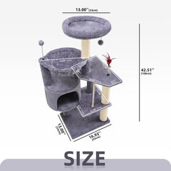 TWDEPART cat tree top perch offers an elevated view and comfy resting space.
