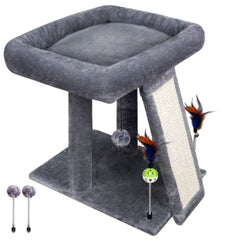 TWDEPART cat tree top platform provides cozy relaxation space.