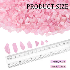 Twdrer rose pink quartz chips used to enhance a jewelry display