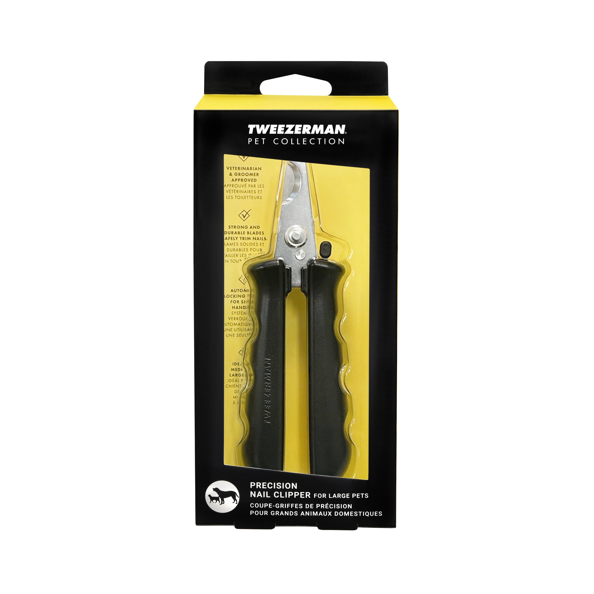 Tweezerman grip-on-hand image demonstrates ergonomic, non-slip handles.