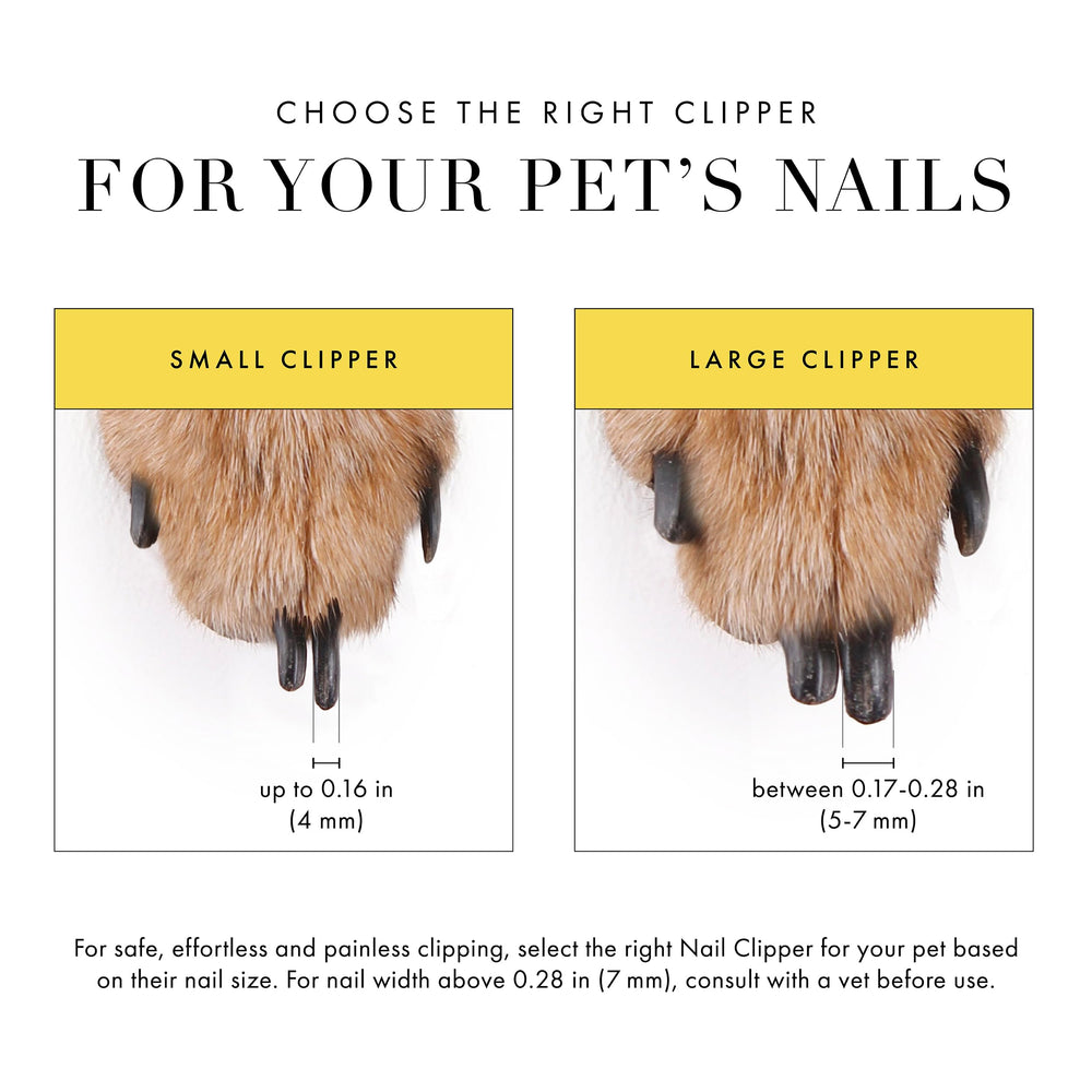 Tweezerman paw positioning aids visibility during trimming.