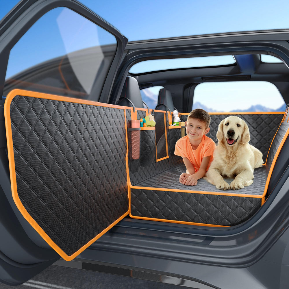 Twesync dog car seat cover back seat offers generous 63cm width for dogs to stretch.