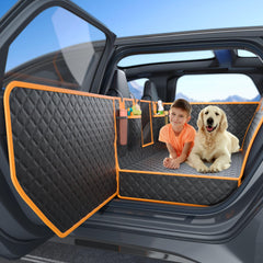 Twesync dog car seat cover back seat offers generous 63cm width for dogs to stretch.