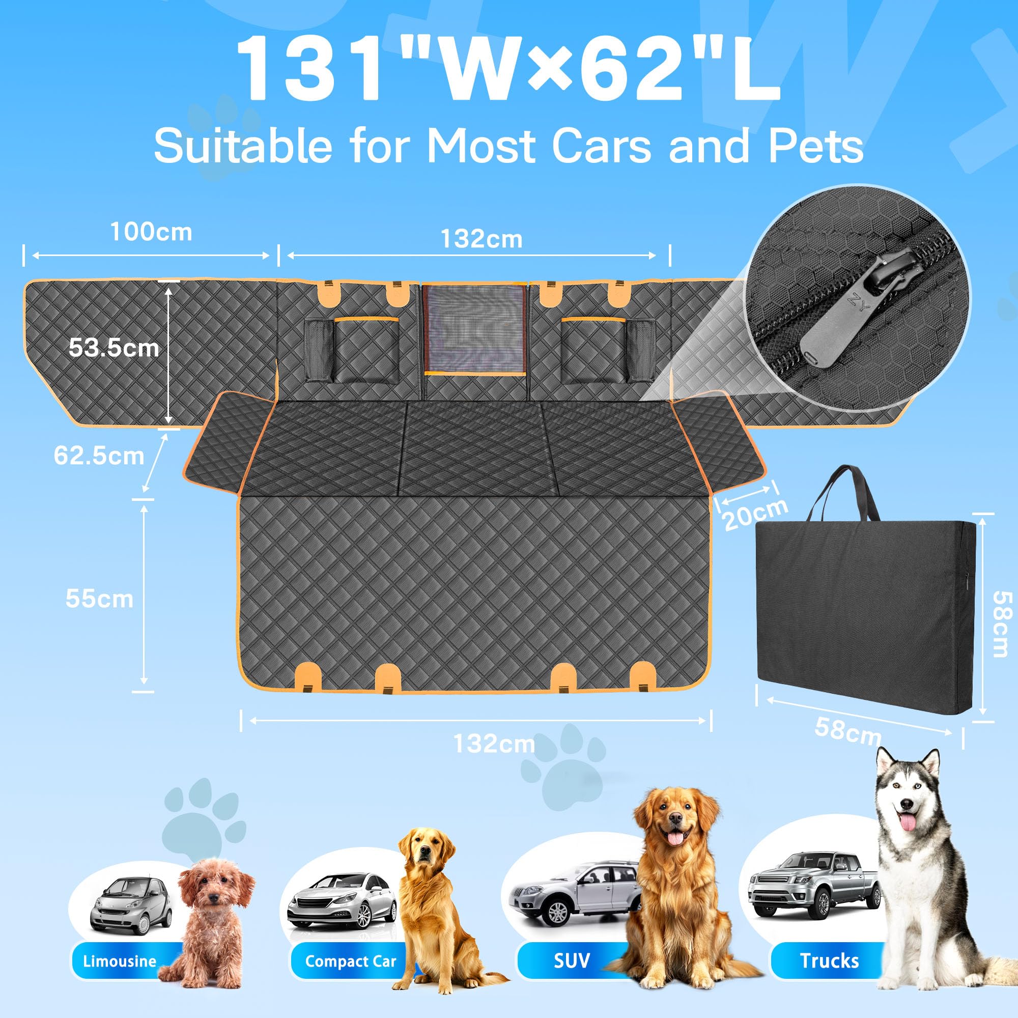 Twesync spacious storage pocket holds water, toys, or snacks on the go.