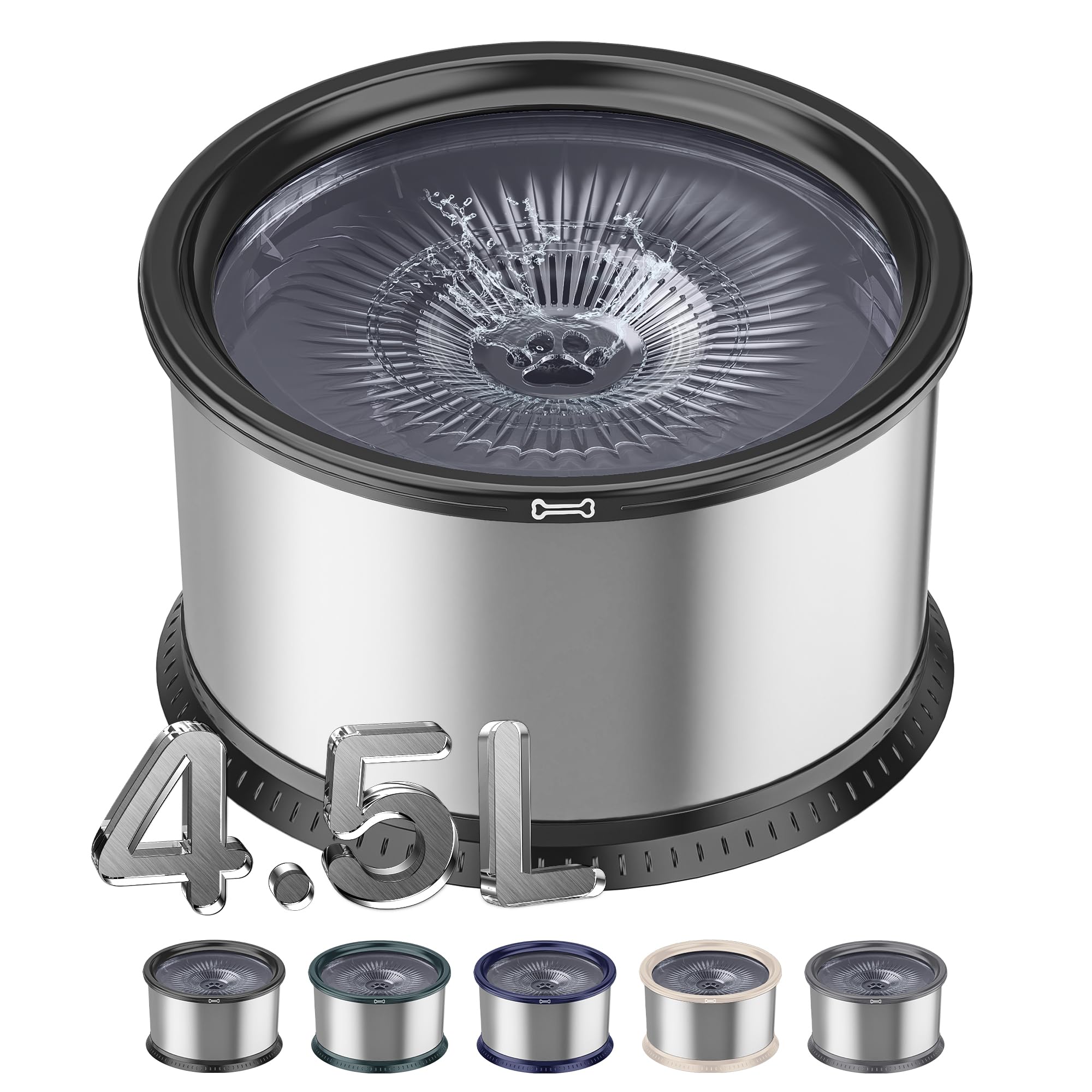 Twinsing 4.5L no-spill bowl full-bowl, ideal for multi-pet homes.