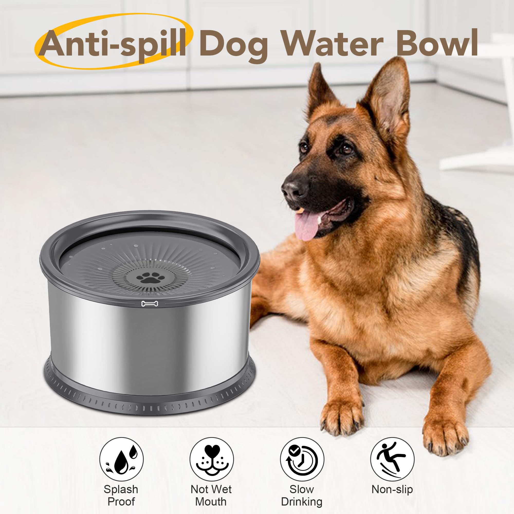 Twinsing dishwasher-safe dog water bowl for quick cleaning