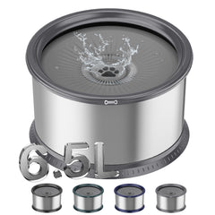 Twinsing large-capacity stainless steel dog bowl with no-spill design