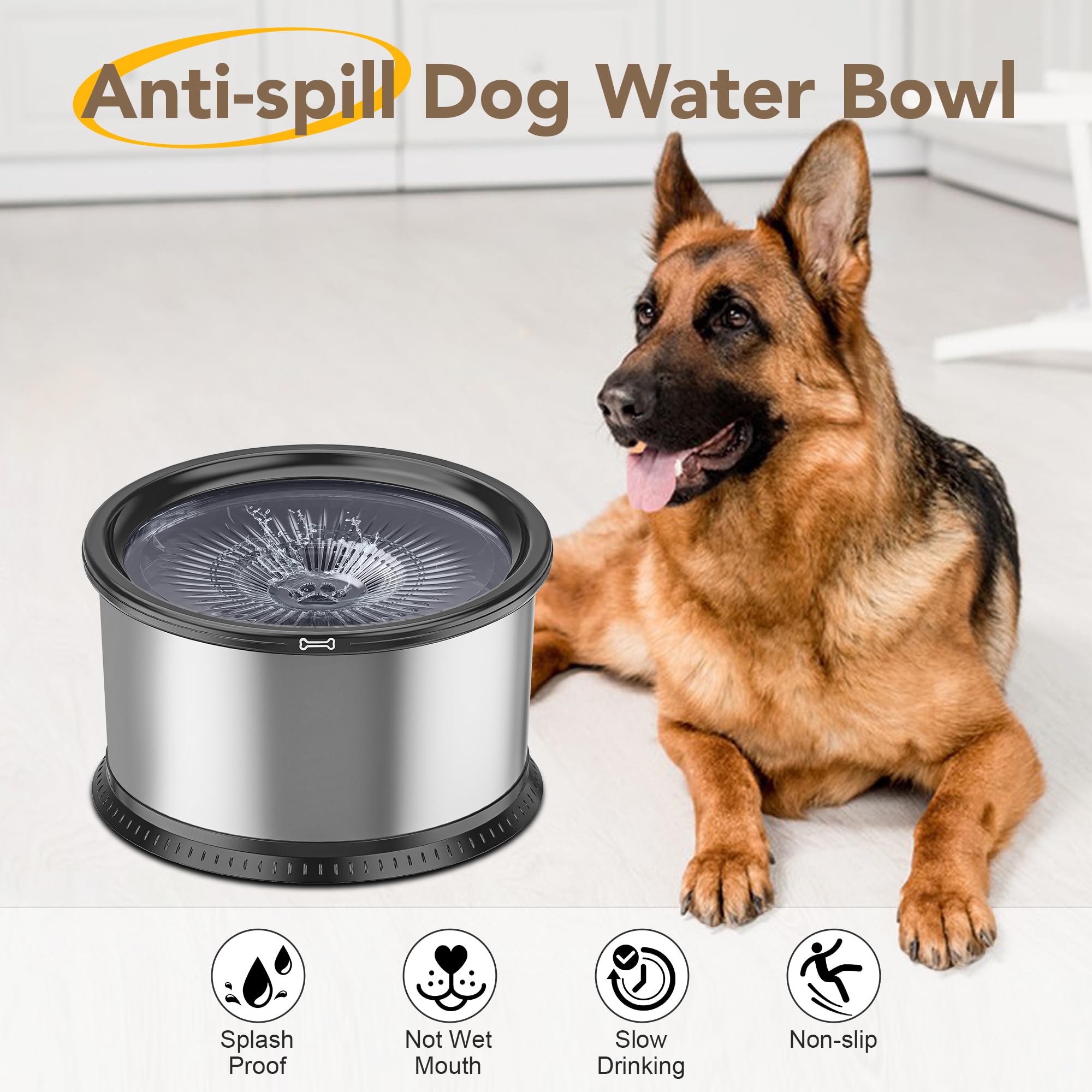 Twinsing multi-pet water bowl supports large dogs with ample capacity.