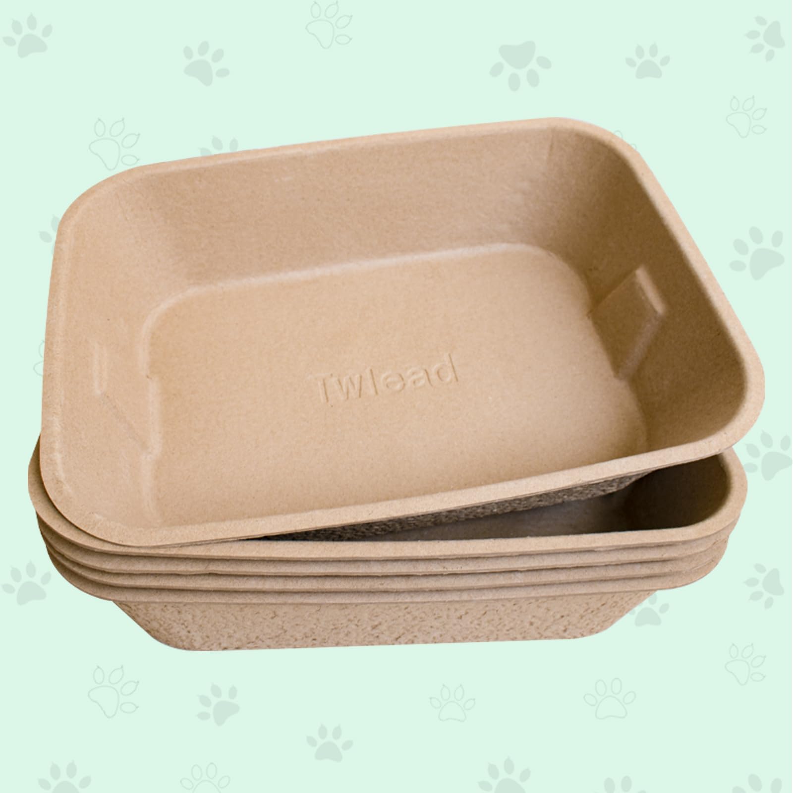 Twlead cat litter box measures 16.14 x 11.81 x 3.94 inches (brown).
