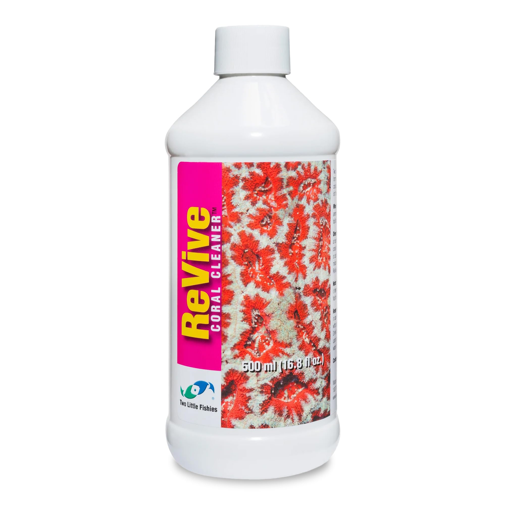 Two Little Fishies ATLRC4 Revive Coral Cleaner bottle front shows plant-based dip for coral cleaning.
